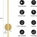 Battery Operated Modern Wall Sconces,Dimmable Wireless Wall Light Set of Two with Remote Control,3 Color Temperatures,Rechargeable LED Wall Sconce for Bedroom,Living Room,Hallway,23.6 Inch, Gold