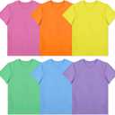 Haysandy 6 Pieces Women's Cotton Crew T Shirts Bulk Short Sleeve Lightweight Tees Mix Colors Clothes
 XXL