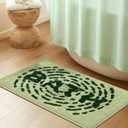 Green Non-Slip Bathroom Rug, Soft Absorbent Bath Mat, Machine Washable and Quick-Drying, Perfect for Bathtub, Bedroom, Shower, and Living Room, 18" x 26"