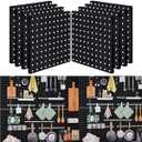 LANSI 8Pcs Pegboard Wall Organizer Panels Black ABS Pegboard Wall Mount for Home, Craft Room, Garage, Kitchen, Workshop, Tool Organization, 10 * 10in Peg Boards. (No Hooks and Bins).