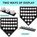 Grintus 30 Baseball Display Case Wooden Baseball Holders for Balls Display Wall Mount Baseball Shadow Box with Lockable Anti Fade UV Protection Acrylic Door for Autograph Balls Collection Storage