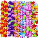100PCS Soft Necklaces Hawaiian Leis Luau Partyecorations Tropical Party Favors Lei Hawaiian Flower Perfect for Your Hawaii Luaus Party.