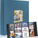 Colemoly Linen Photo Album 4x6 600 Pockets Spacious Capacity Albums Holds 600 Pictures for Weddings, Anniversaries & Milestone Events(Blue, 600 Pockets)