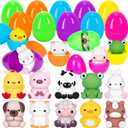 10 PCS Prefilled Easter Eggs with Animal Finger Puppets Toys Easter Basket Stuffers Fillers for Toddlers, Classroom Prize Supplies, Easter Party Favors for Kids Eggs for Plastic Eeaster Egg Hunt Toys