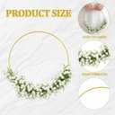 6 Pcs Wedding Floral Hoop Wreath Bridesmaid Bouquet Artificial Babys Breath Flower Wreath for Bridesmaids Wedding Party Decoration(White)