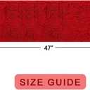 Chenille Bath Rug Runner, Ultra Soft Absorbent Bathroom Mat, Non-Slip PVC Backing, Machine Washable, 47x20, Red