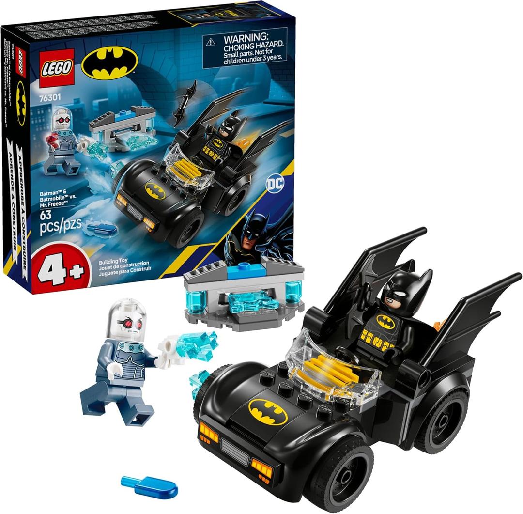 LEGO DC Batman & Batmobile vs. Mr. Freeze Toy Building Set - Superhero Batman Toy for Preschool Kids, Boys and Girls, Ages 4+ - Gift Idea for Kids Birthday - 76301