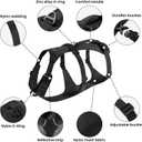 EXCELLENT ELITE SPANKER Escape Proof Dog Harness Reflective Harness with Padded Handle Breathable Durable Adjustable Vest for Medium Large Dogs Walking Training and Running Gear (Black)