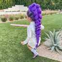 SEIKEA Purple Braiding Hair Ponytail 30" Extra Long Purple Hair Extensions for Cosplay Costume Crazy Hair Day Ready-to-Wear Pre-Braided Ponytail Lightweight Kid-Friendly Synthetic Braids Hair