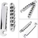 MAXCHEER A Set of String Saddle Tune-O-Matic Bridge & Tailpiece For GB LP Style Electric Guitar (Chrome)