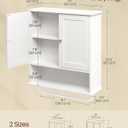 VASAGLE Wall Mounted Cabinet, Bathroom Storage, 2 Doors, Adjustable Shelves, 2Doors with Towel Rod（20"W）