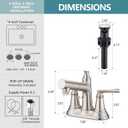 Bathroom Faucet with Pull Out Sprayer, 4 Inch Centerset 3 Hole Pull Out Bathroom Sink Faucet, with Pop Up Drain and Supply Hoses, Brushed Nickel