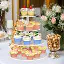 4 Tier Round Cupcake Stand, Acrylic Cupcake Display Stand for 38 Cupcakes, Clear Cupcake Holder Stand for Dessert Table, Cupcake Tower Stand for Wedding Birthday Party Graduation
