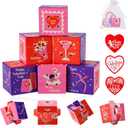 3 x 24 Pack Premium Valentine's Day Mini Cubes Set with Cards & Bags, 3x3x3 Puzzle Cubes (1.18 Inch) Heart-Themed Classroom Exchange Gifts, Valentines Gift, Bulk Party Favors, Goodie Bag Stuffers for Kids