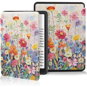 MOROCK Case for 6.8" Kindle Paperwhite (11th Generation-2021,Model NO.M2L3EK), Fits Kindle Paperwhite Signature Edition, Premium Lightweight PU Leather Cover with Auto Wake/Sleep, Blossoms