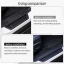 SINGARO Car Door Threshold Protection, 4PCS Door Edge Step Dust Shield Cover, Door Width 23.6x2.36inch Car/SUV Universal Rubber Scratch Resistant Exterior Accessories (Black)