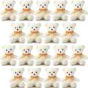 Lenwen 18 Pcs Bear Stuffed Animals Bulk 12 Inch Soft Plush Bears Doll Small Stuffed Toy for Boy Girl Baby Shower Valentines Christmas Birthday Decor Gift Party Favors(White)