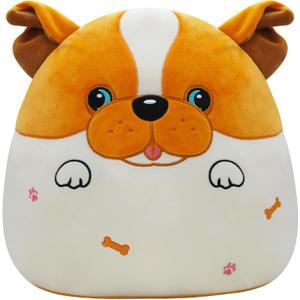 Bulldog Stuffed Animals Big Plush - 14 Inch Large Dog Stuffed Animal Puppy Body Pillow for Kids Adult Cute Plushies Embroidery Gifts for Boy Nap Pillow