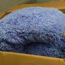 Fluffy Bean Bag Chair for Kids, with Soft Plush Faux Fur Cover, 2.5FT Round Memory Foam Bean Bag Chairs for Teens & Kids, Ultra Soft Sofa for Living Room/Bedroom/Dorm,Blue