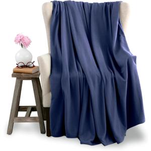 Microfleece Queen Size Blanket | Supersoft Lightweight Throw Blanket | All-Season Comfort | Navy