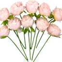 10pcs Artificial Peony Flowers Silk Peonies Real Touch Flower Bouquet for Vase Decor Wedding Table Centerpieces Valentines Gifts (Pink)