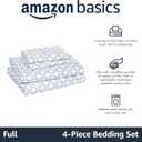 Amazon Basics Lightweight Microfiber 4-Piece Bed Sheet Set, Full, Aqua, Printed