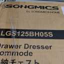 SONGMICS Drawer Dresser, Storage Dresser Tower with 5 Fabric Drawers, Wooden Front and Top, Industrial Style Dresser Unit, for Living Room, Hallway, Nursery, Brown and Black ULGS45H, 11.8"D x 22"W x 36.6"H (5 Drawers)