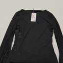 Gleeneat Black Long Sleeve Shirt With Mesh Sleeves Large