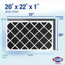 Clorox 20x22x1 Air Filter, MERV 8 with Carbon, Reduces Pet Smells, Cooking Smells and More, Pleated HVAC AC Furnace Filter, 4-Pack (Actual Size 19.75 x 21.75 x 0.75), Made in USA
