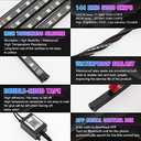12pcs Motorcycle LED Underglow Kits,16 Million Colors A PP Control RGB Motorcycle LED Lights Sync to Music Waterproof DC12V.