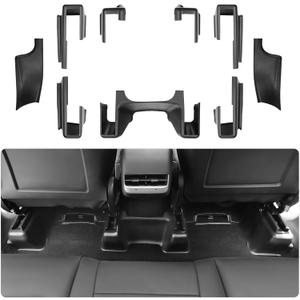 9PCS Under Seat & Door Sill Protector for Tesla Model Y 2021-2024 Accessories (NOT Fit Juniper & 7 Steater) Black TPE Material Seat Track Cover Door Car Pedal Kick Protection