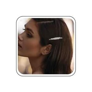 Erimberate Vintage Crystal Hair Clip Leaf Cz Hair Barrette Gold Leaf Hairpin Rhinestone Hair Pins Clips Shining Bridal Headwear Decorative Glitter Sparkly Hair Clip Hair Accessories Jewelry for Women
