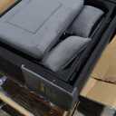 Convertible Sofa Bed, 3 in 1 Sleeper Futon Couches for Small Space with Adjustable Backrest and Side Pocket, Chaise Lounge, Pull Out Couch, Loveseat for Living Room, Velvet, Dark Gray