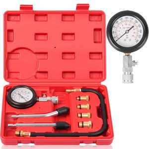 DAYUAN 8pcs Professional Petrol Engine Compression Tester Kit Set for Automotives and Motorcycles (Red)