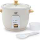 GreenLife Electric Rice Cooker, 3-Cups Uncooked/6-Cups Cooked, Removable PFAS-Free Nonstick Pot, One-Switch Design, Auto Keep Warm, Small Space Saving, Rice Paddle, Soup, Grains, Oatmeal, 1.5 QT, Cream