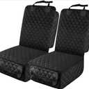 PETICON Waterproof Front Seat Car Cover 2 Pack, Full Protection Dog Car Seat Cover with Side Flaps, Nonslip Scratchproof Captain Chair Seat Cover Fits for Cars, Trucks, SUVs, Jeep, Black