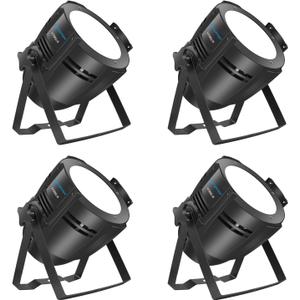BETOPPER Stage Lights 4 Pack, DJ Lights with Stand 200W COB LED Par Light' Warm White & Cold White Stage Wash Light, LED Stagespot Lighting for Church/Party Show/Club/Karaoke