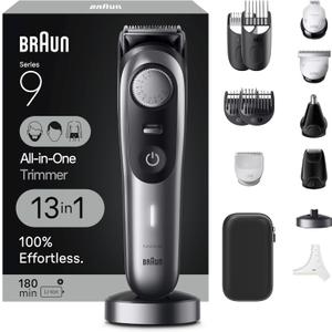 Braun Series 9 All-in-One Multi Grooming Kit for Men, 13-in-1 Beard Trimmer, Body Groomer, Hair Clipper and Manscaping for Face & Body, 9440