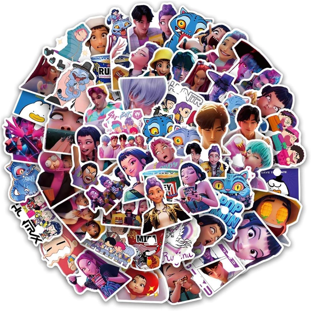 4 x 74pcs Korean Idol Stickers, Waterproof Laptop Decals for Phone, Guitar, Water Bottle