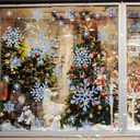 156 Pcs Snowflake Window Clings for Glass Windows Decorations 4 Sheets Snowflake Window Stickers Anti Collision Decals to Save Birds Non Adhesive Prismatic Rainbow Stickers for Christmas Windows Decor