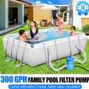 300 GPH Pool Filter Pump for Small Above Ground Pools, ETL Certified Pool Cartridge Filter Pump System with GFCI, Safety & Reliable Water Circulation Pumps - Rapidly Capture Debris in Water