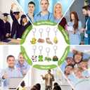 Landical Christmas Positive Keychains Gifts Bulk Positive Thank You Animal Keychains with Cards for Employee Coworker Team