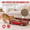 Cat Scratcher Cardboard Bed with Box, 21 Inch 4‑Pack Reversible Cat Scratch Pad for Indoor Cats