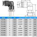 TAILONZ PNEUMATIC Male Elbow 6mm Tube OD x 1/4 Inch NPT Thread 90 Push to Connect Fittings PL6-N2 (Pack of 10)