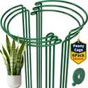 AMAGABELI GARDEN & HOME 6 Pack Peony Cage Plant Support Stakes 10" W x 24" H Heavy Duty Ring Metal Garden Support Structures Plant Cage with Ties for Indoor Flower Outdoor Tomato Hydrangea Monstera