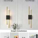 2 x USB Rechargeable Wall Sconces Set of 2, Wireless Cordless Wall Lamp with Dimmable Timer, No Wiring Needed Mounted Wall Light, Modern Decor Wall Sconce for Living Room, Bedroom, Study, Corridor