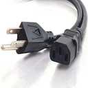 C2G Power Cord, Replacement Power Cable, 3 Pin Connector, Universal Power Cord, 16 AWG, Black, 5 Feet (1.52 Meters), Cables to Go 29927