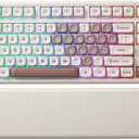 YUNZII B87 Wireless Mechanical Keyboard,QMK/VIA Programmable,TKL Layout 87 Keys,BT/2.4G/USB-C,Hot Swap Gasket Mount RGB Backlit Gaming with Wrist Rest for Win/Mac (Brown Heart, Milk V2)