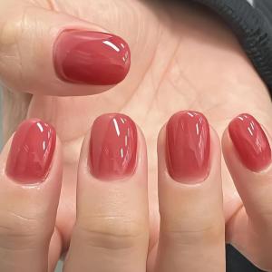 GLAMERMAID Press on Nails Extra Short 24PCS, Brick Red Jelly Fall Gel Glue on Nails, Glossy Round Reusable UV Finish Fake Nails Acrylic False Nails Manicure Kits for Women GLAMERMAID Press on Nails Extra Short 24PCS, Brick Red Jelly Fall Gel Glue on Nails, Glossy Round Reusable UV Finish Fake Nails Acrylic False Nails Manicure Kits for Women