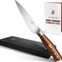 TUO Utility Knife, 5 inch Small Kitchen Knife for Paring & Slicing, with Ergonomic Pakkawood Handle, High Carbon German Stainless Steel - Fiery Phoenix Series